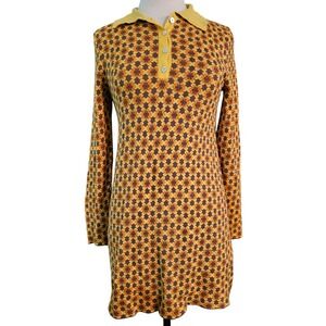 Zara floral jacquard retro knit mini dress women's size S‎